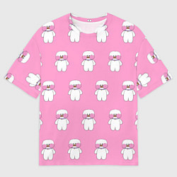 Футболка оверсайз мужская ЛАЛАФАНФАН на розовом фоне, цвет: 3D-принт