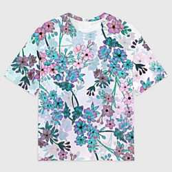 Футболка оверсайз мужская Яркие красочные цветы, цвет: 3D-принт