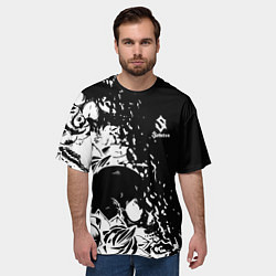 Футболка оверсайз мужская Sabaton - сабатон черепа, цвет: 3D-принт — фото 2