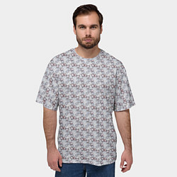 Футболка оверсайз мужская Полосатые цветочки, цвет: 3D-принт — фото 2