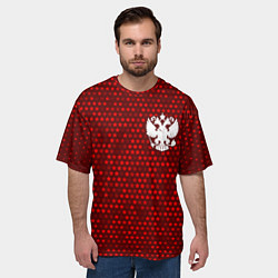 Футболка оверсайз мужская RUSSIA - ГЕРБ Космос, цвет: 3D-принт — фото 2