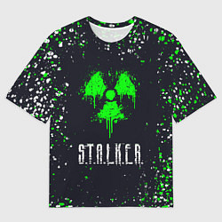 Мужская футболка оверсайз Stalker сталкер брызги