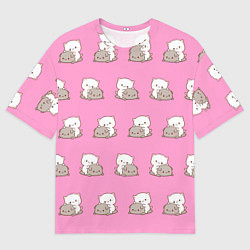 Мужская футболка оверсайз Котяшки обнимашки