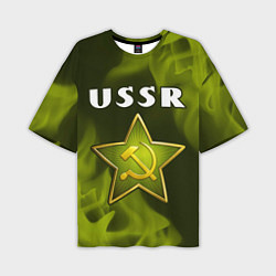 Футболка оверсайз мужская USSR - ЗВЕЗДА - Огонь, цвет: 3D-принт