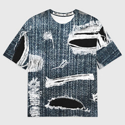 Футболка оверсайз мужская Джинсовое рваньё Fashion trend, цвет: 3D-принт