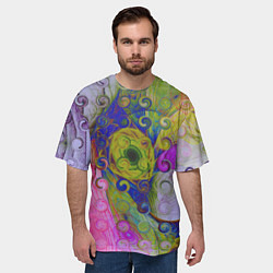 Футболка оверсайз мужская ИЛЛЮЗИЯ ЦВЕТОВ, цвет: 3D-принт — фото 2