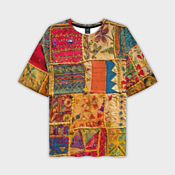 Футболка оверсайз мужская Пэчворк Лоскутное одеяло Patchwork Quilt, цвет: 3D-принт