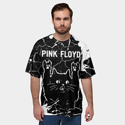 Футболка оверсайз мужская Pink Floyd Rock Cat, цвет: 3D-принт — фото 2