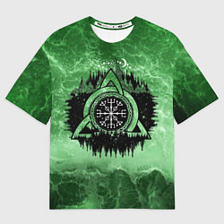 Футболка оверсайз мужская Вегвизир Рунический Компас 3D, цвет: 3D-принт