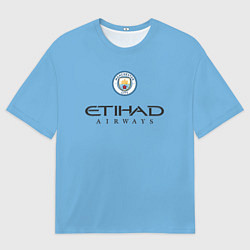 Футболка оверсайз мужская Manchester City ФОДЕН Домашняя форма 2223, цвет: 3D-принт