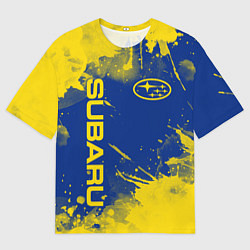 Футболка оверсайз мужская SUBARU - СУБАРУ БРЫЗКИ КЛАССИЧЕСКИЕ, цвет: 3D-принт