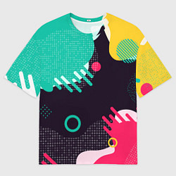 Мужская футболка оверсайз АБСТРАКТНАЯ ЦВЕТНАЯ ЗАЛИВКА