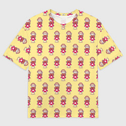 Мужская футболка оверсайз Обезьянка на грибе