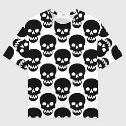Мужская футболка оверсайз Черепа на белом фоне
