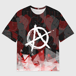 Мужская футболка оверсайз Анархия - гражданская оборона Вперёд