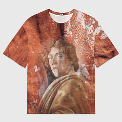 Футболка оверсайз мужская Cандро Боттичелли Автопортрет Пост-арт Коллаж Sand, цвет: 3D-принт