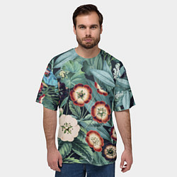 Футболка оверсайз мужская Цветы Полуночные, цвет: 3D-принт — фото 2