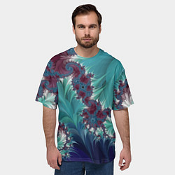 Футболка оверсайз мужская Фрактальный растительный паттерн Fractal Plant Pat, цвет: 3D-принт — фото 2