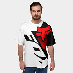Футболка оверсайз мужская MOTO FOX - Мотокросс, цвет: 3D-принт — фото 2