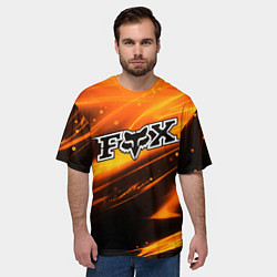 Футболка оверсайз мужская FOX RACING - ФОКС СИЯНИЕ, цвет: 3D-принт — фото 2