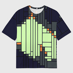 Мужская футболка оверсайз УЗОР ИЗ ПРЯМОУГОЛЬНИКОВ