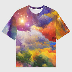 Футболка оверсайз мужская Красочный горный пейзаж Грузия Colorful mountain l, цвет: 3D-принт