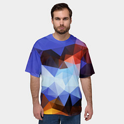 Футболка оверсайз мужская Абстрактный цветной узор из треугольников Abstract, цвет: 3D-принт — фото 2