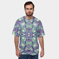 Футболка оверсайз мужская Абстрактный разноцветный принт в дудл стиле, цвет: 3D-принт — фото 2