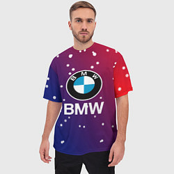 Футболка оверсайз мужская BMW Градиент Краска, цвет: 3D-принт — фото 2