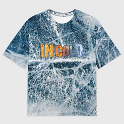 Футболка оверсайз мужская IN COLD horizontal logo with ice, цвет: 3D-принт
