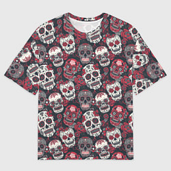 Футболка оверсайз мужская День мертвых Черепа Мексика, цвет: 3D-принт