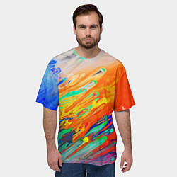 Футболка оверсайз мужская Буйство красок Лето Riot of colors Summer, цвет: 3D-принт — фото 2