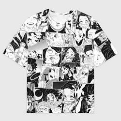 Футболка оверсайз мужская Клинок рассекающий демонов паттерн, цвет: 3D-принт