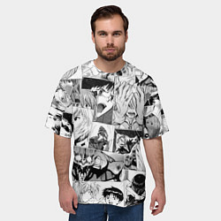 Футболка оверсайз мужская Евангелион паттерн, цвет: 3D-принт — фото 2