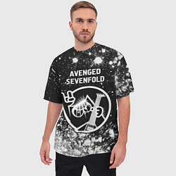 Футболка оверсайз мужская Avenged Sevenfold КОТ Краска, цвет: 3D-принт — фото 2