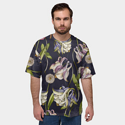Футболка оверсайз мужская Цветы Аквилегии, цвет: 3D-принт — фото 2