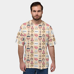 Футболка оверсайз мужская День жениха и невесты, цвет: 3D-принт — фото 2