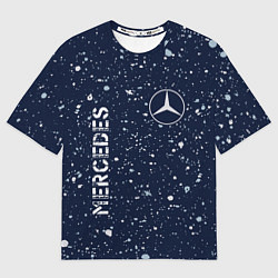 Футболка оверсайз мужская МЕРСЕДЕС Mercedes Брызги, цвет: 3D-принт