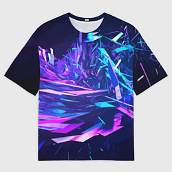 Мужская футболка оверсайз Абстрактная неоновая композиция Abstract neon comp