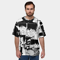 Футболка оверсайз мужская Токийский гуль паттерн, цвет: 3D-принт — фото 2