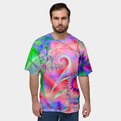 Футболка оверсайз мужская WRITHING COLORED FRACTALS, цвет: 3D-принт — фото 2