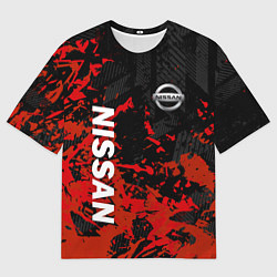 Футболка оверсайз мужская Nissan Спортивный стиль, цвет: 3D-принт