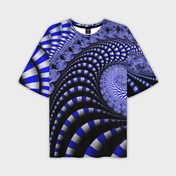 Мужская футболка оверсайз Неоновая спираль Абстракция Neon Spiral Abstractio