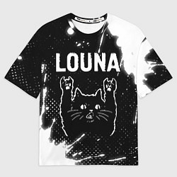 Футболка оверсайз мужская Группа Louna и Рок Кот, цвет: 3D-принт
