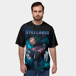 Футболка оверсайз мужская Stellaris космический корабль, цвет: 3D-принт — фото 2