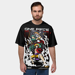 Футболка оверсайз мужская МУГИВАРА ЛУФФИ И ЗОРО Ван Пис, цвет: 3D-принт — фото 2