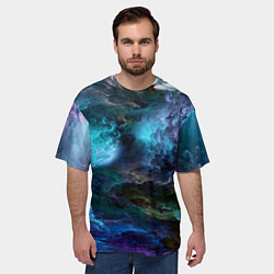Футболка оверсайз мужская Неоновые облака neon clouds, цвет: 3D-принт — фото 2