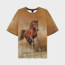 Мужская футболка оверсайз BAY HORSE гнедой конь