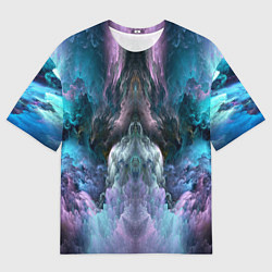 Мужская футболка оверсайз Облака неонового цвета Neon colored clouds
