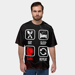 Футболка оверсайз мужская Eat, Sleep, League of Legends, Repeat, цвет: 3D-принт — фото 2